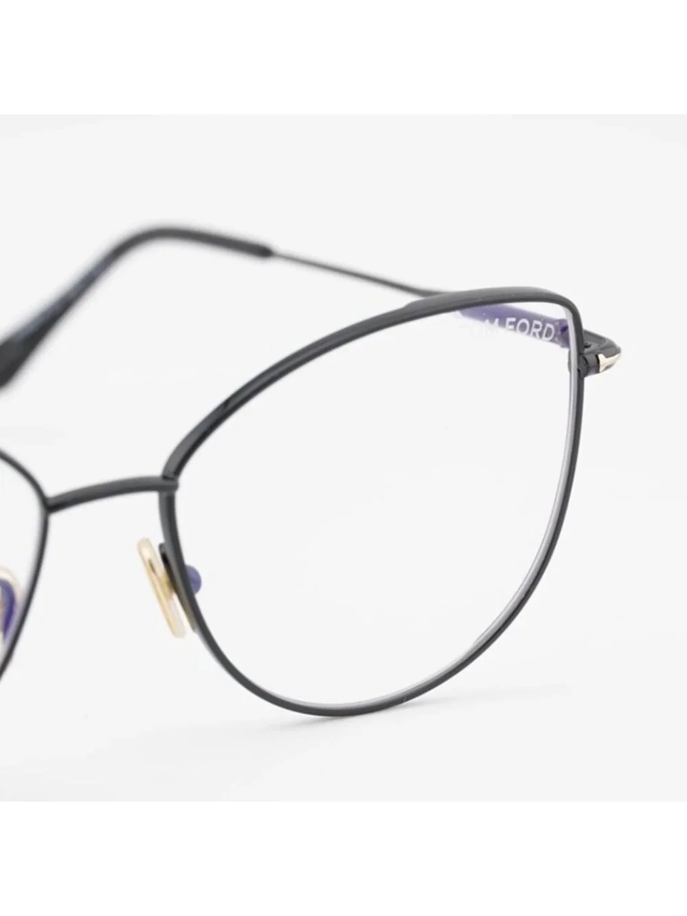 Tom Ford TF5667-B 001 Eyeglasses Black 55mm Cat Eye Frame, Blue Light Block